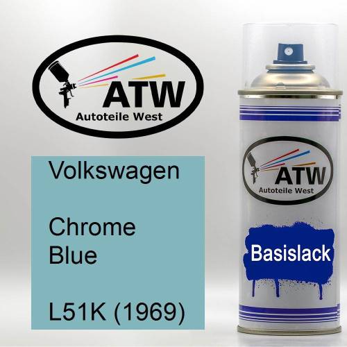 Volkswagen, Chrome Blue, L51K (1969): 400ml Sprühdose, von ATW Autoteile West.